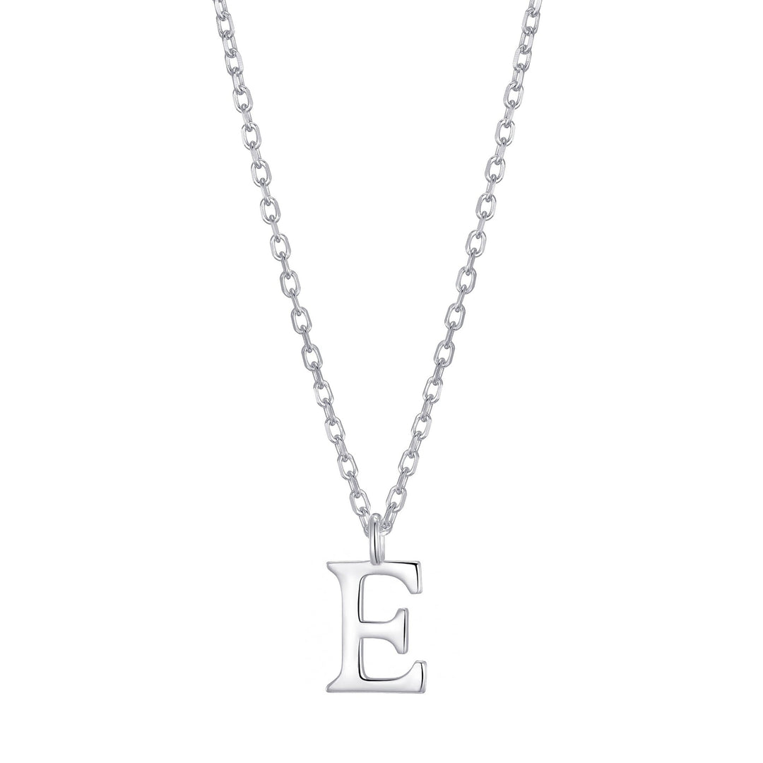 Sterling Silver Initial E Necklace - Philip Jones Jewellery
