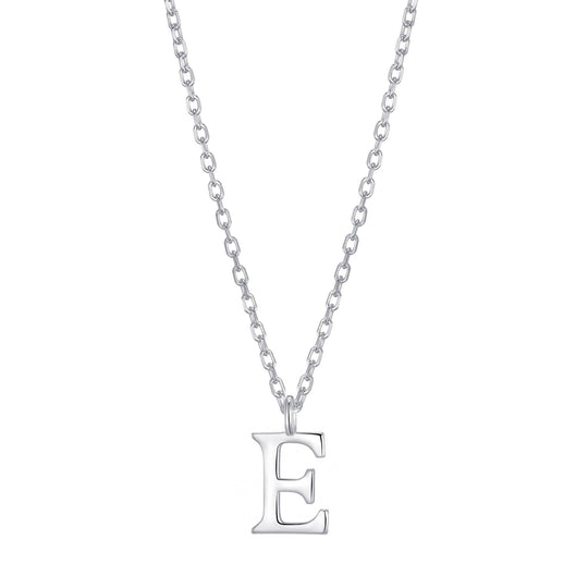 Sterling Silver Initial E Necklace - Philip Jones Jewellery