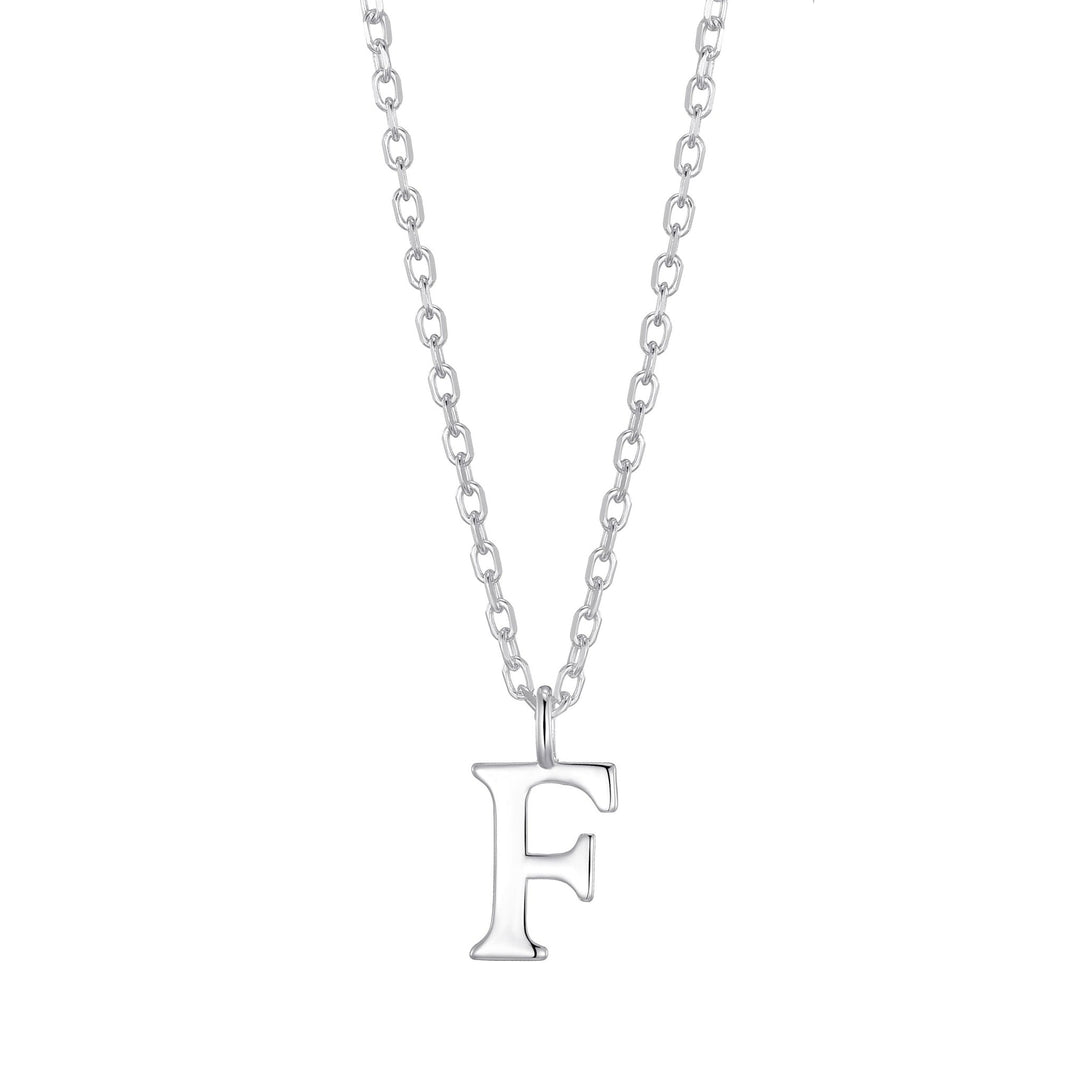 Sterling Silver Initial F Necklace - Philip Jones Jewellery