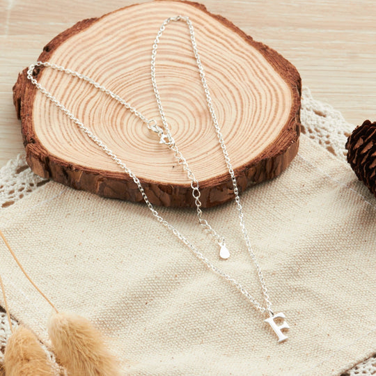 Sterling Silver Initial F Necklace - Philip Jones Jewellery
