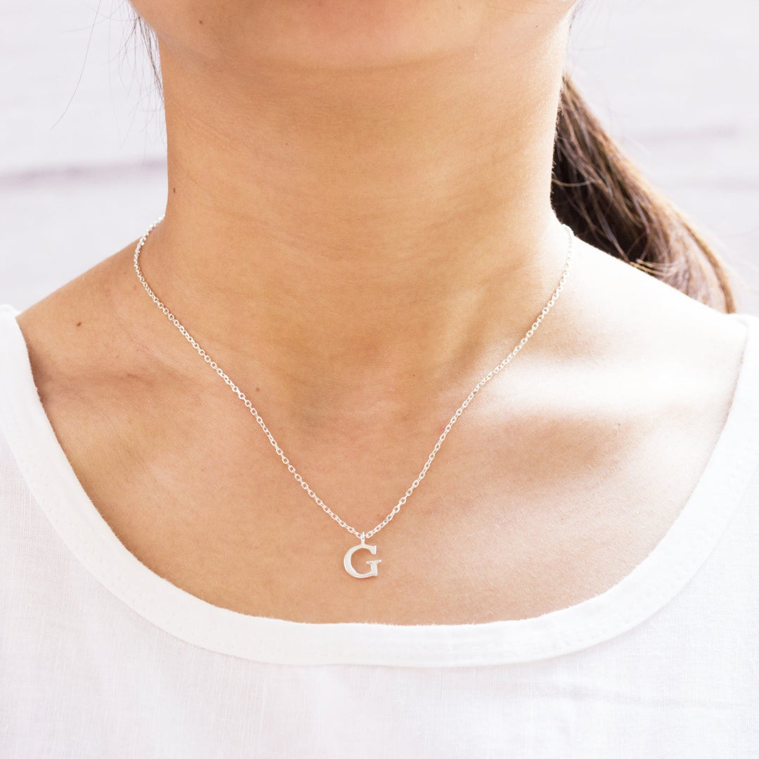 Sterling Silver Initial G Necklace - Philip Jones Jewellery