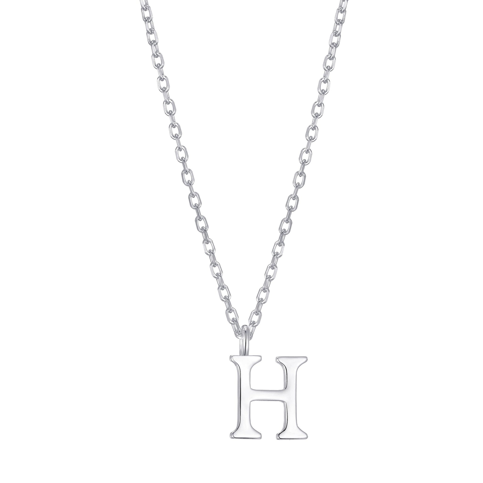 Sterling Silver Initial H Necklace - Philip Jones Jewellery