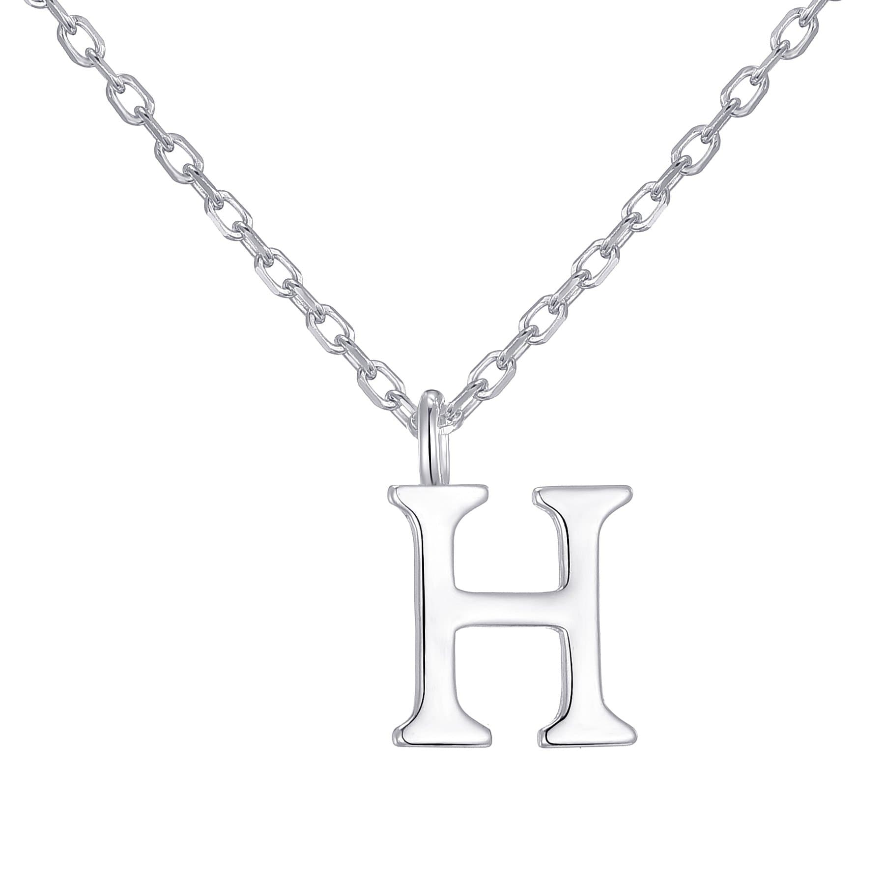 Sterling Silver Initial H Necklace - Philip Jones Jewellery