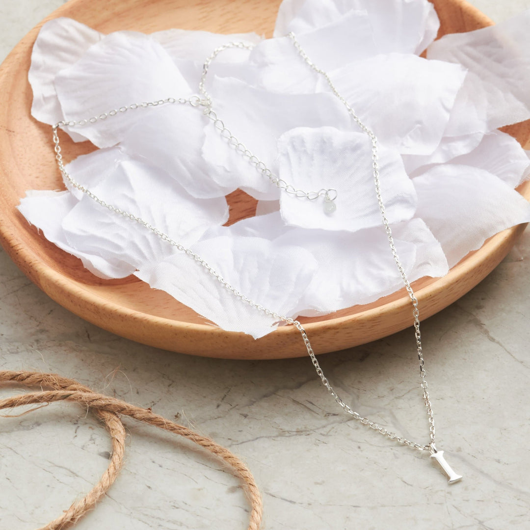 Sterling Silver Initial I Necklace - Philip Jones Jewellery