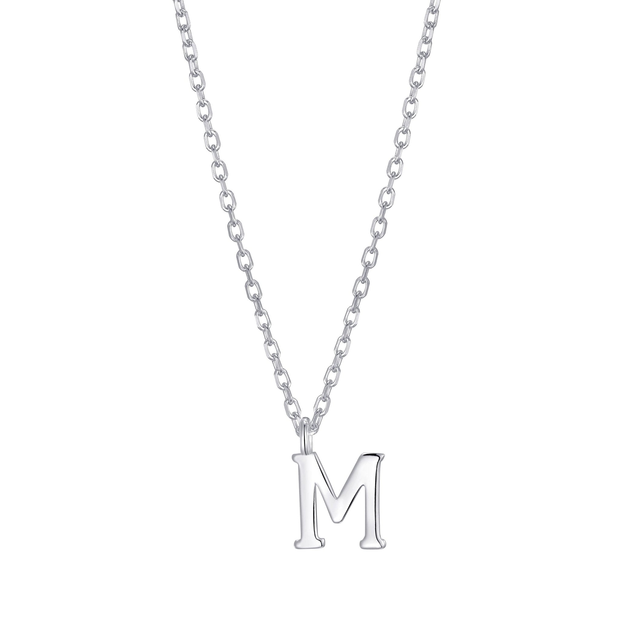 Sterling Silver Initial M Necklace - Philip Jones Jewellery