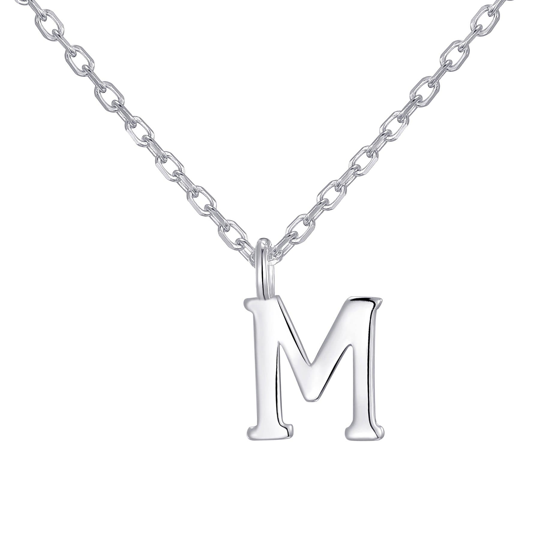 Sterling Silver Initial M Necklace - Philip Jones Jewellery