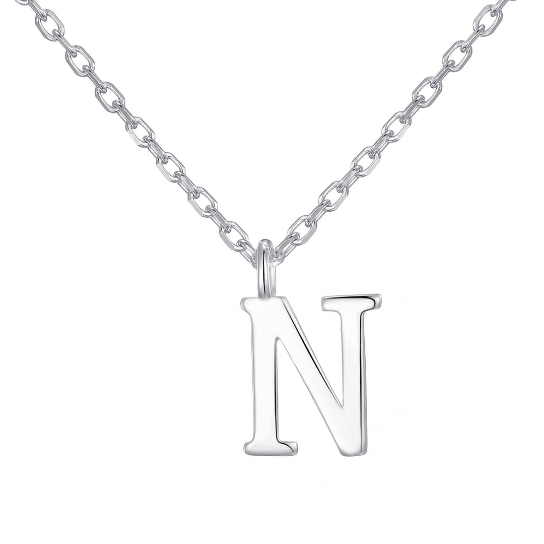 Sterling Silver Initial N Necklace - Philip Jones Jewellery