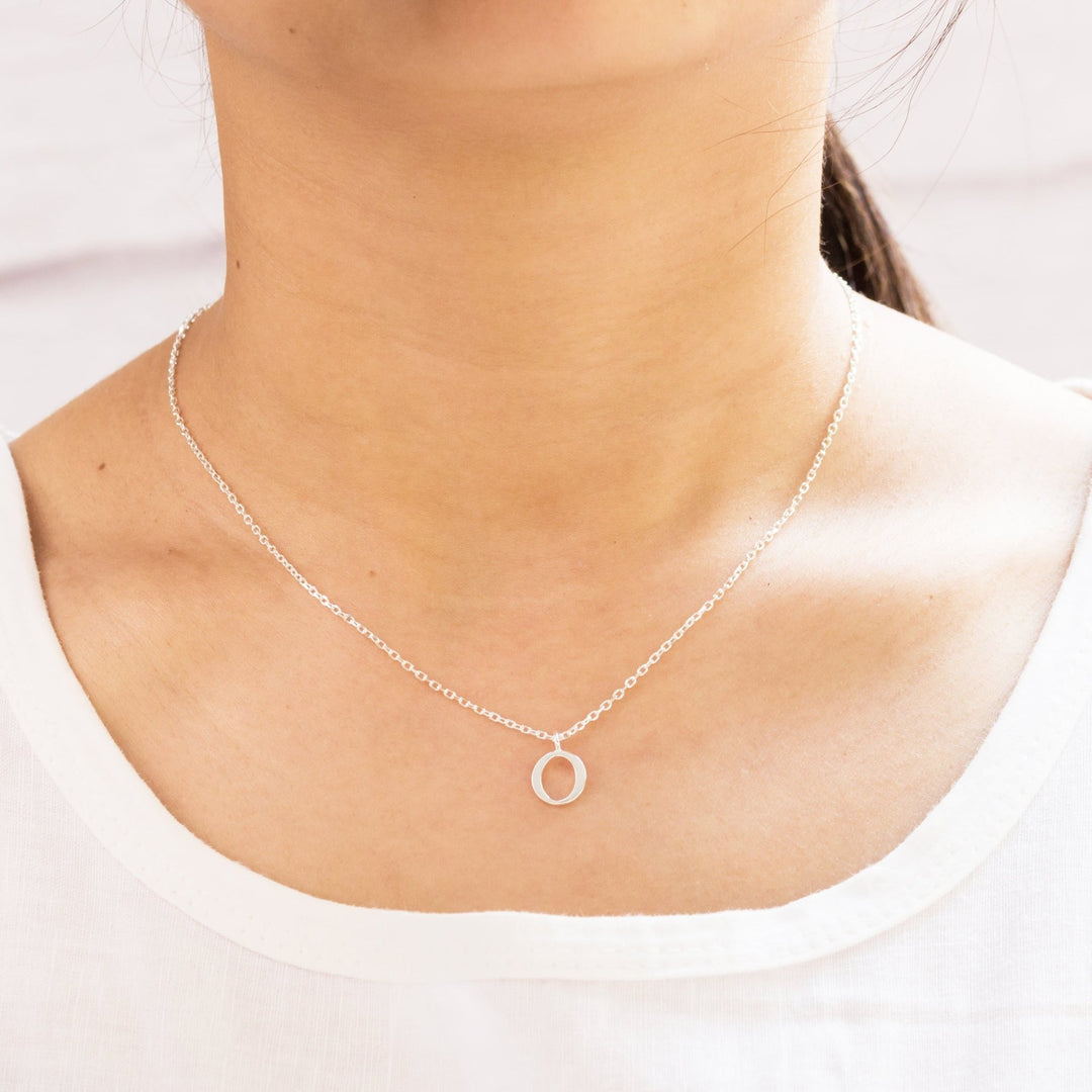 Sterling Silver Initial O Necklace - Philip Jones Jewellery