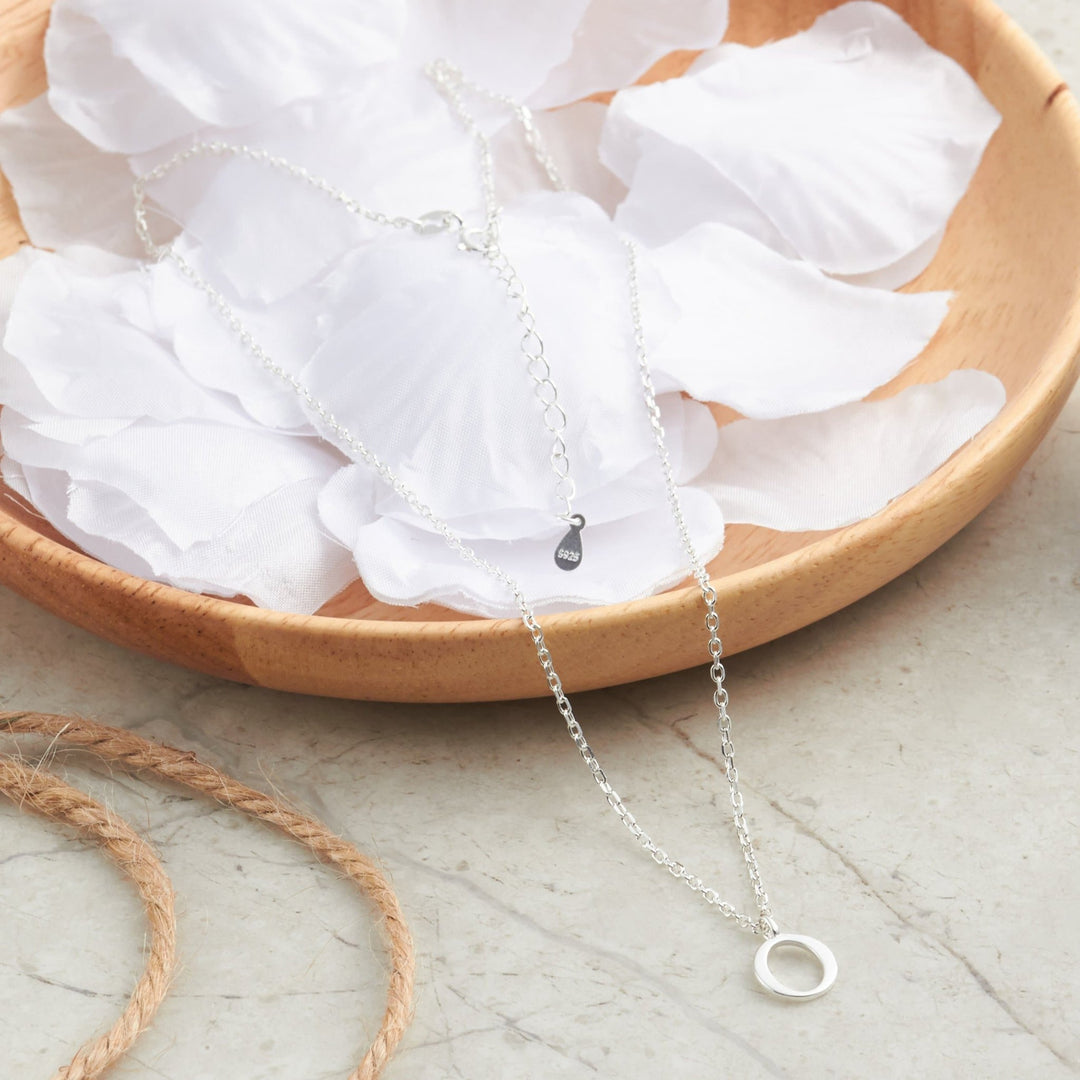 Sterling Silver Initial O Necklace - Philip Jones Jewellery
