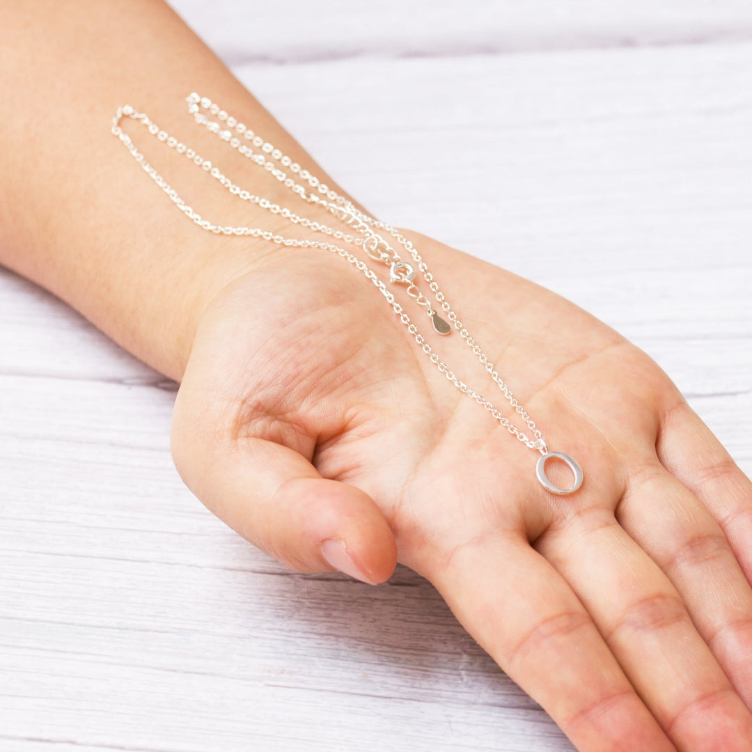 Sterling Silver Initial O Necklace - Philip Jones Jewellery