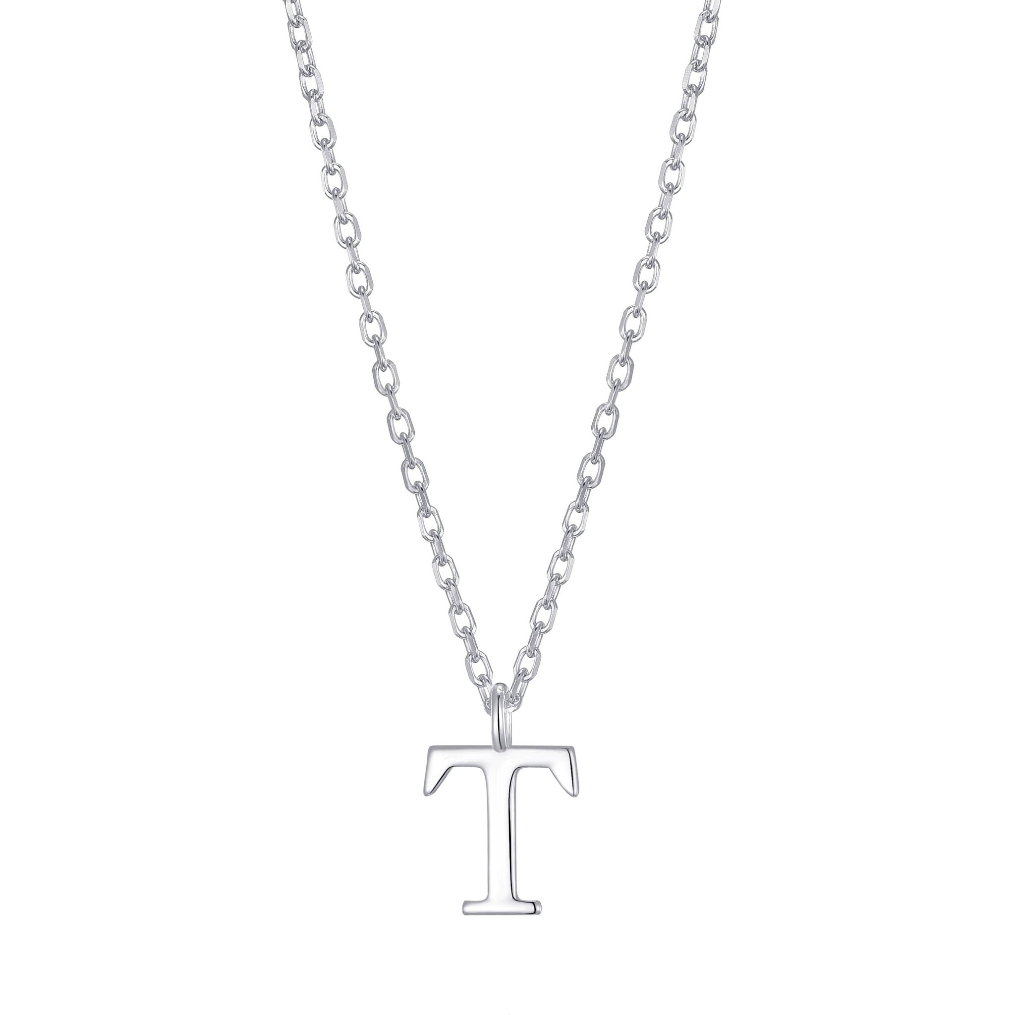 Sterling Silver Initial T Necklace - Philip Jones Jewellery