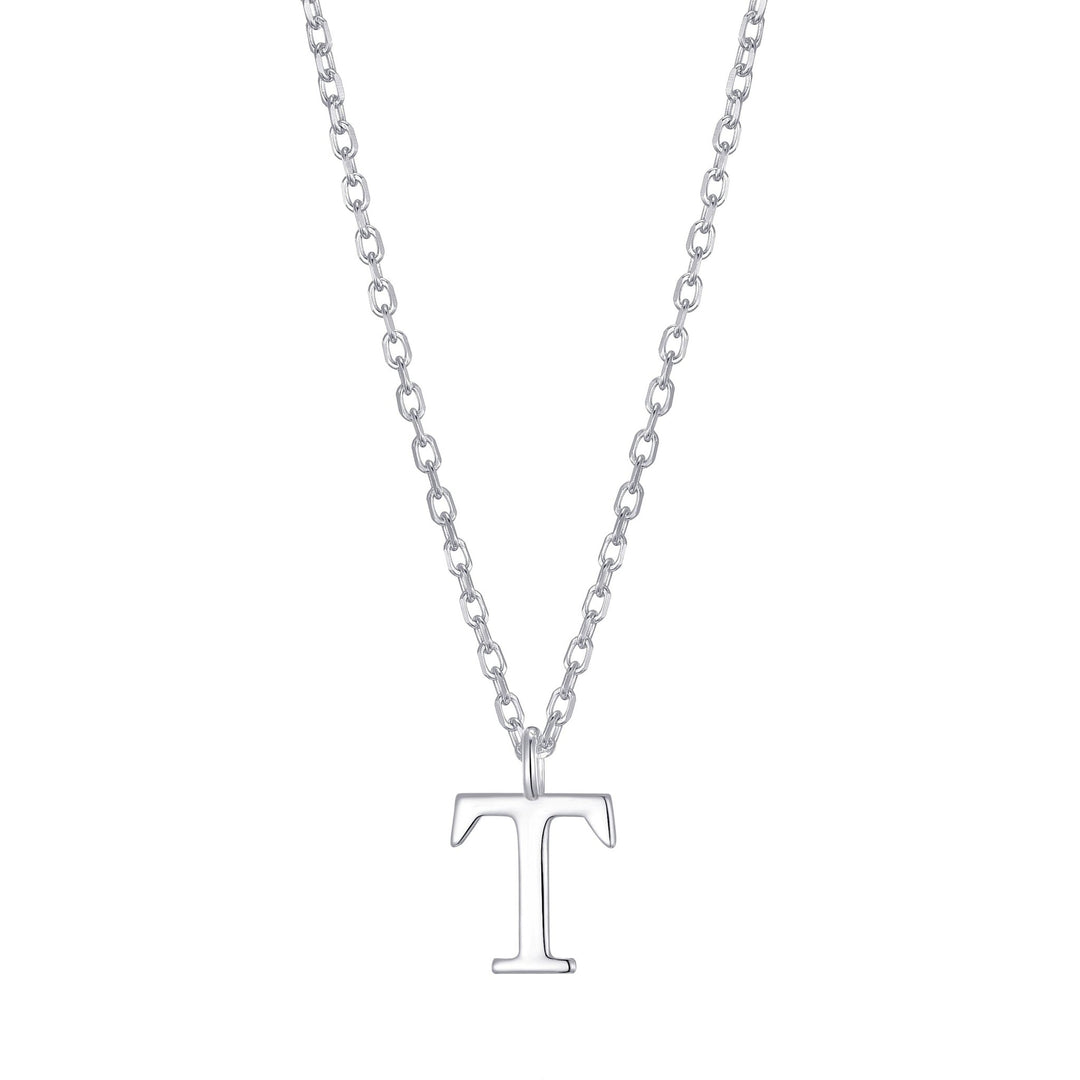 Sterling Silver Initial T Necklace - Philip Jones Jewellery