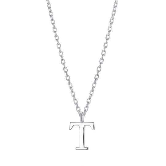 Sterling Silver Initial T Necklace - Philip Jones Jewellery