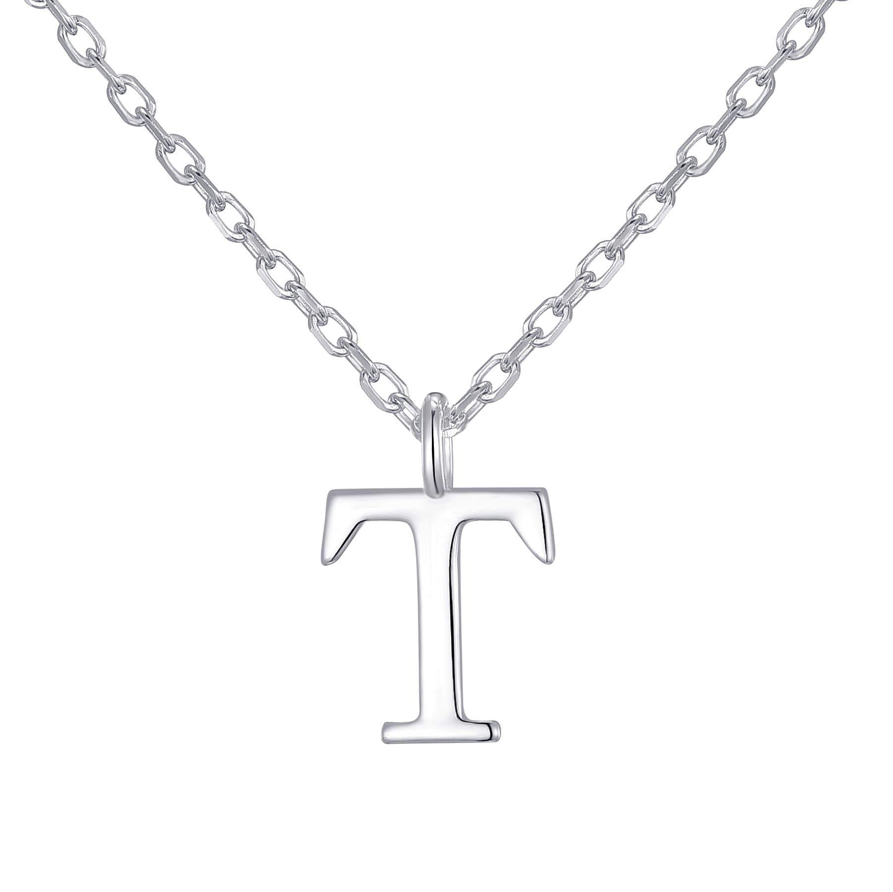 Sterling Silver Initial T Necklace - Philip Jones Jewellery