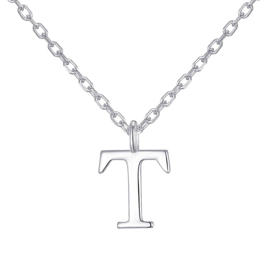 Sterling Silver Initial T Necklace - Philip Jones Jewellery