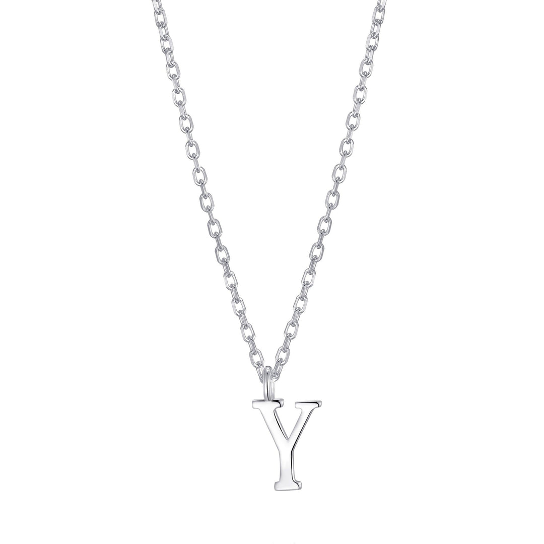 Sterling Silver Initial Y Necklace - Philip Jones Jewellery