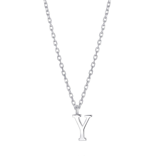 Sterling Silver Initial Y Necklace - Philip Jones Jewellery