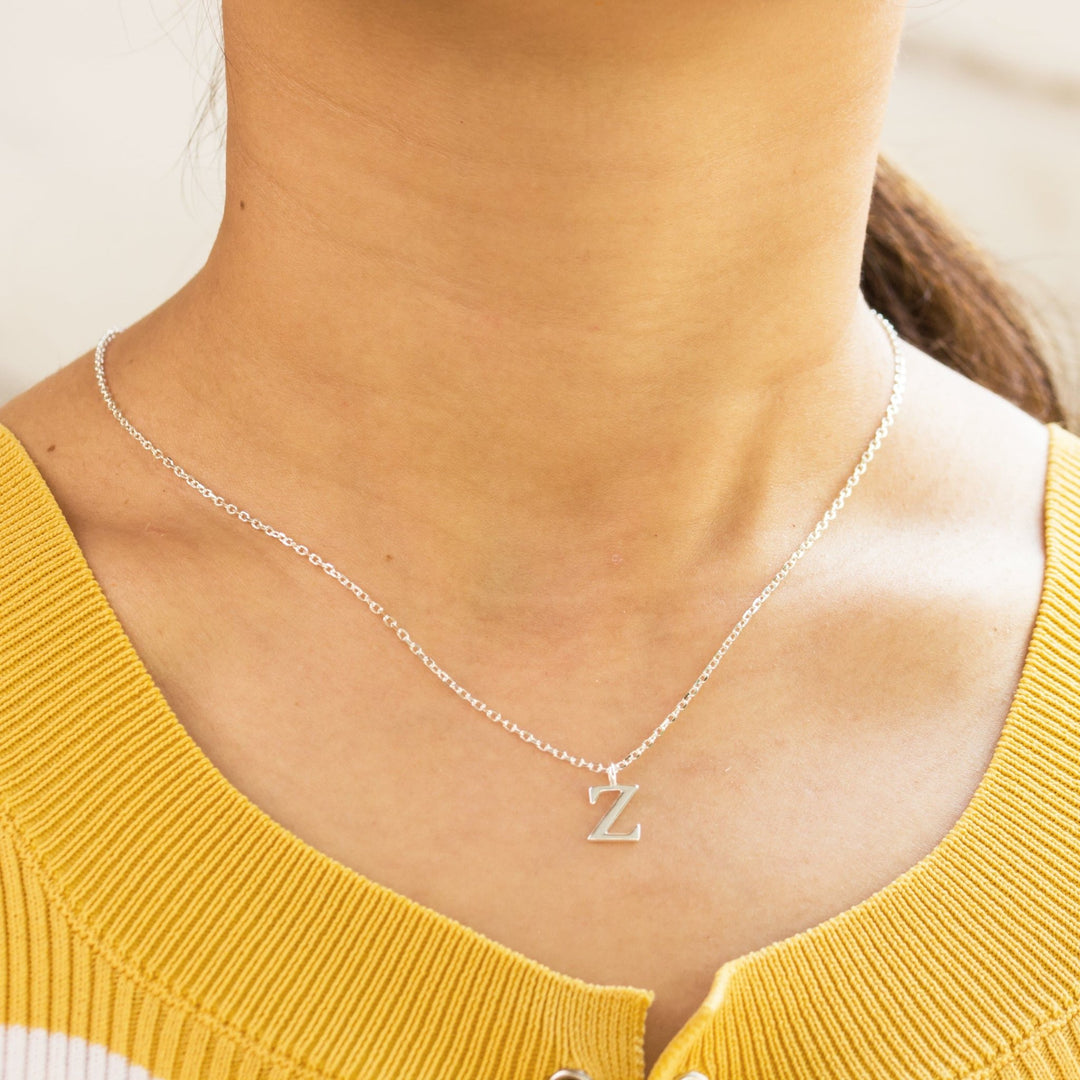 Sterling Silver Initial Z Necklace - Philip Jones Jewellery