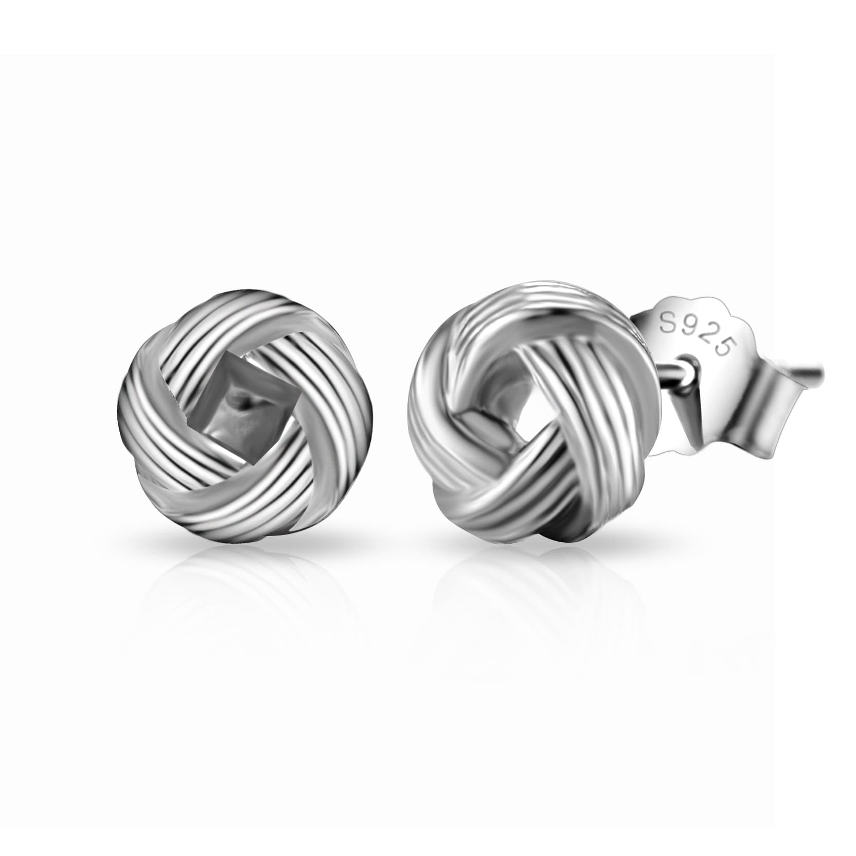 Sterling Silver Knot Earrings by Philip Jones Jewellery