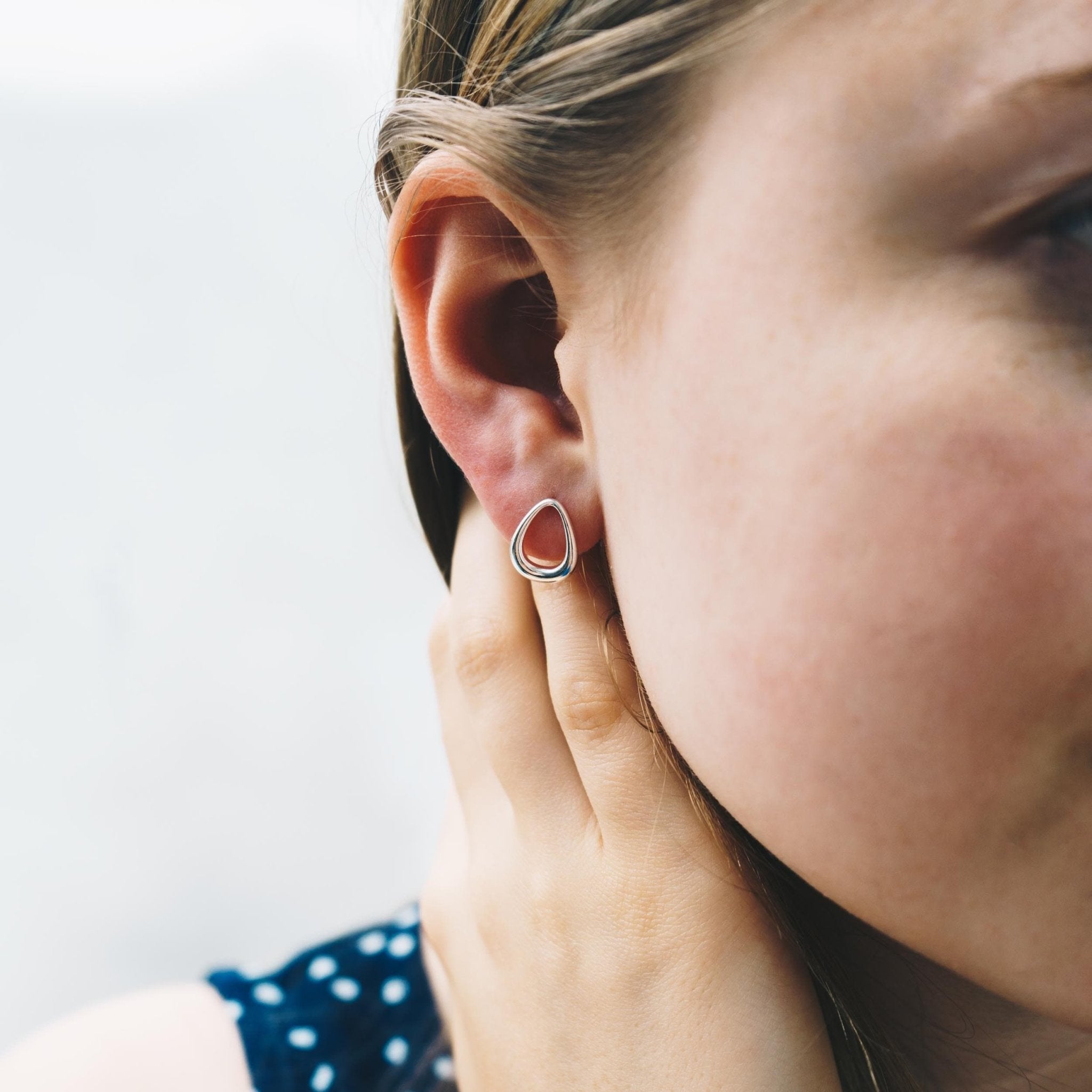 Sterling Silver Open Drop Earrings - Philip Jones Jewellery