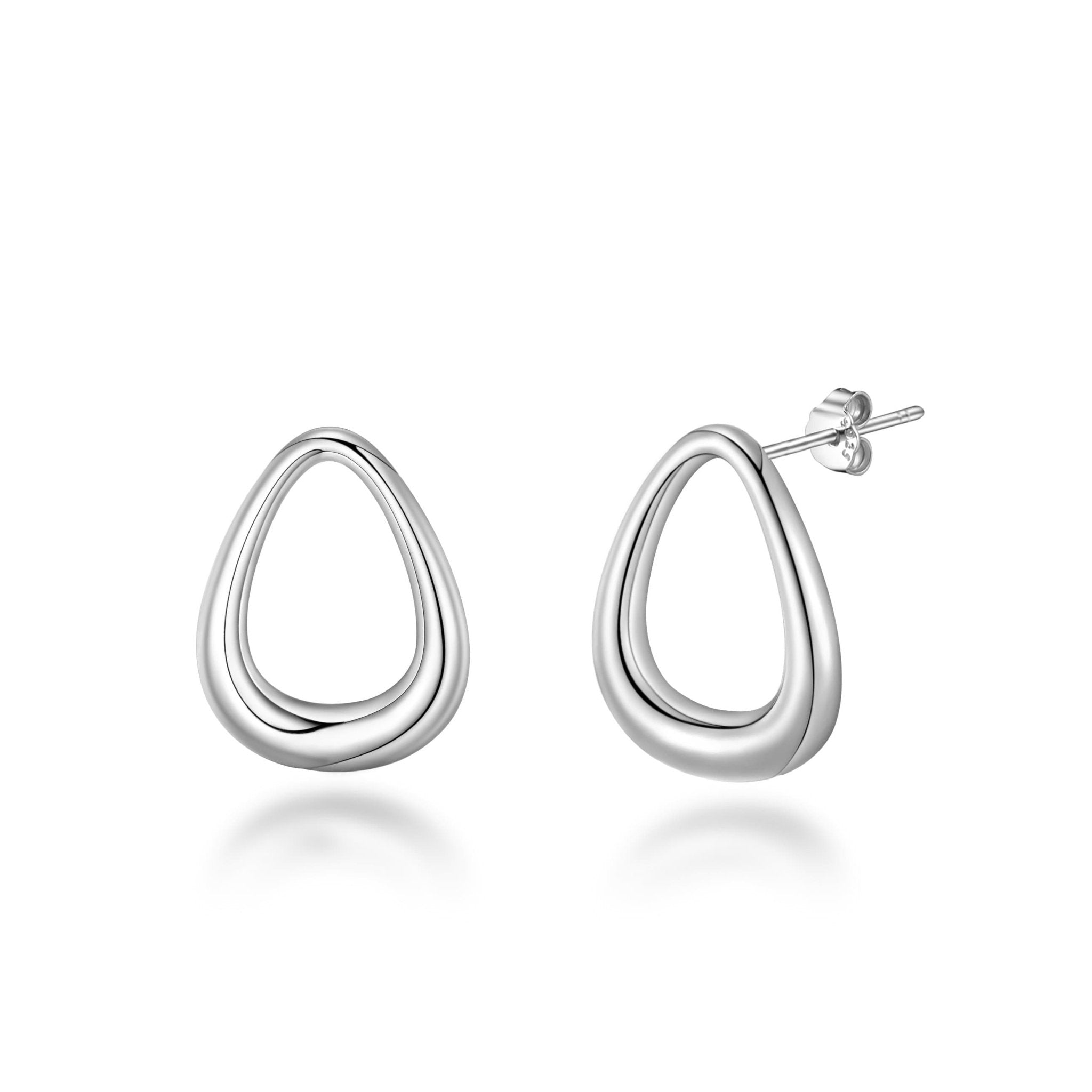 Sterling Silver Open Drop Earrings - Philip Jones Jewellery