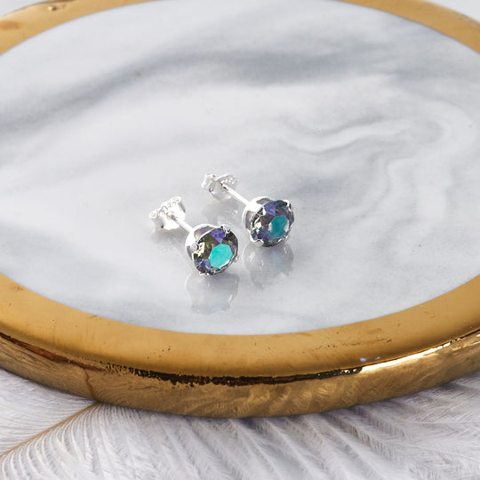 Sterling Silver Paradise Shine Earrings Created with Zircondia® Crystals - Philip Jones Jewellery