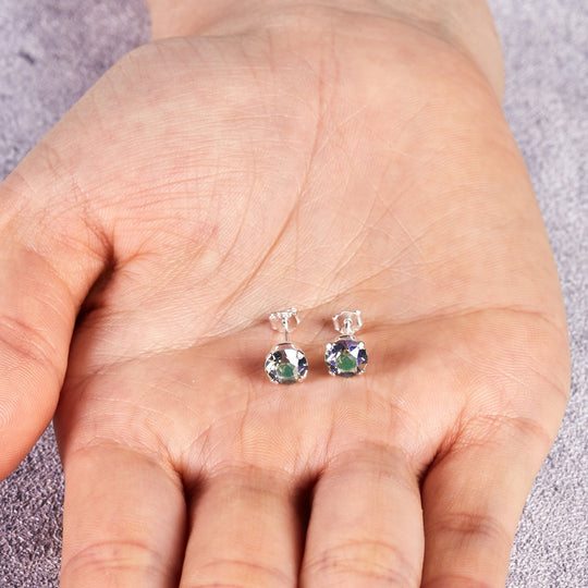 Sterling Silver Paradise Shine Earrings Created with Zircondia® Crystals - Philip Jones Jewellery