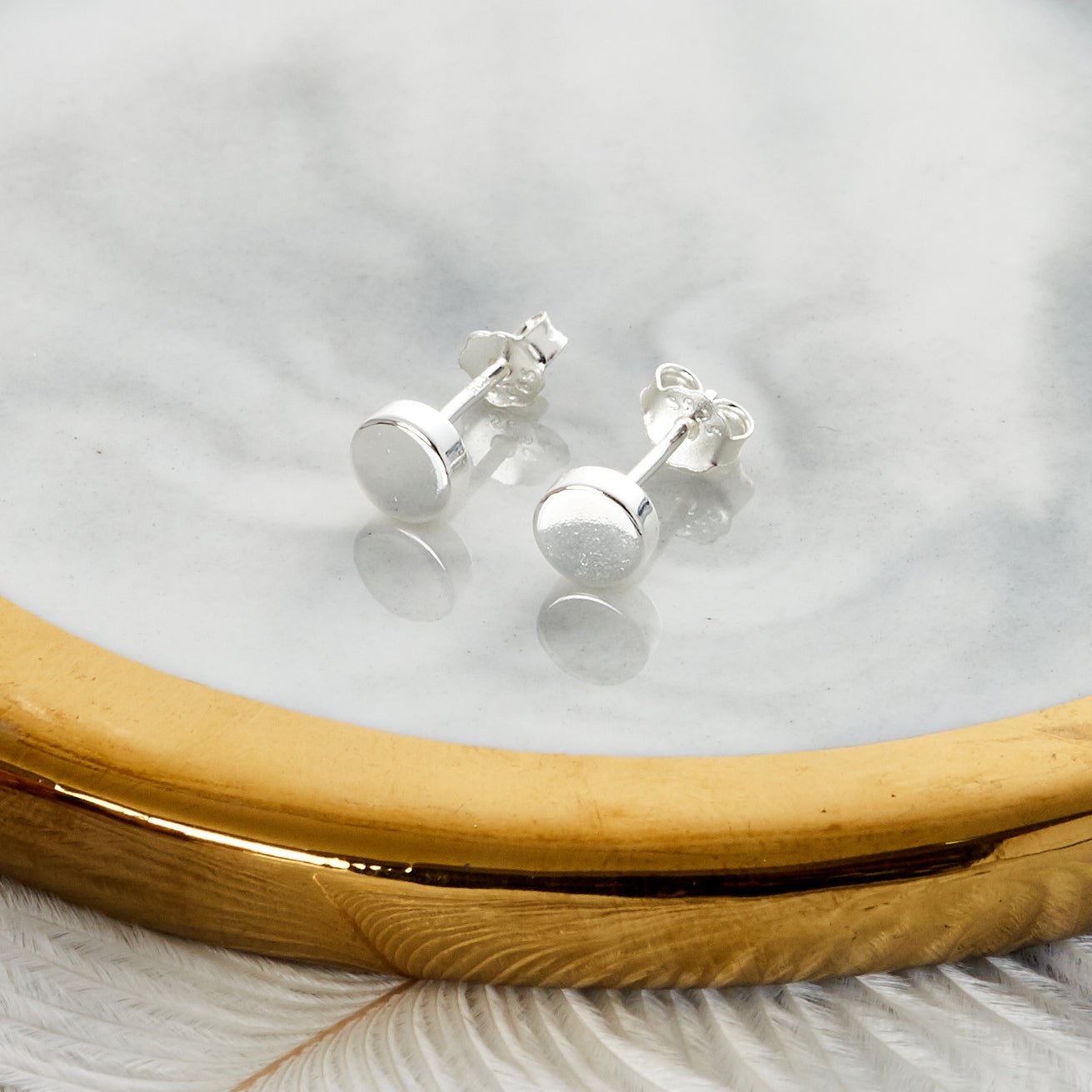 Sterling Silver Round Earrings - Philip Jones Jewellery