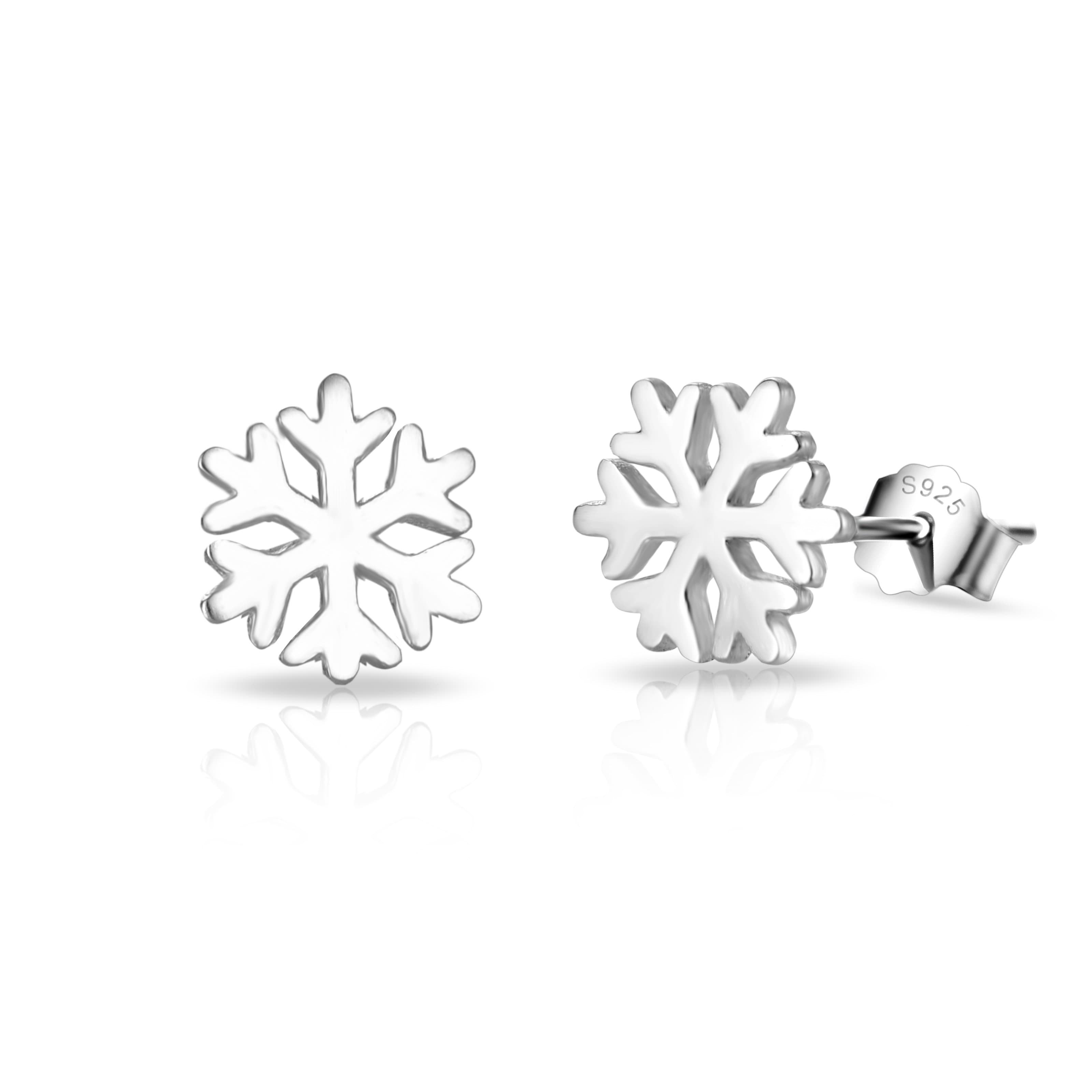Sterling Silver Snowflake Earrings by Philip Jones Jewellery