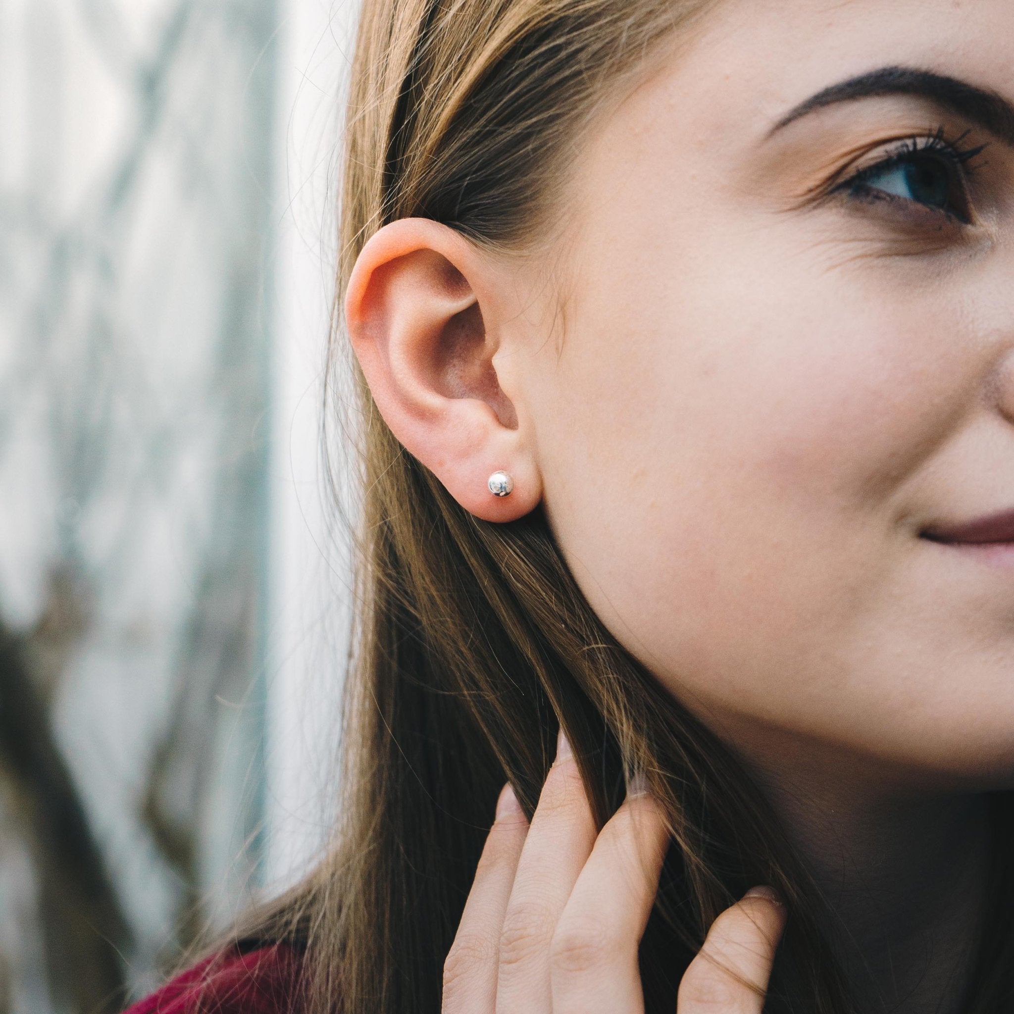 Sterling Silver Sphere Earrings - Philip Jones Jewellery