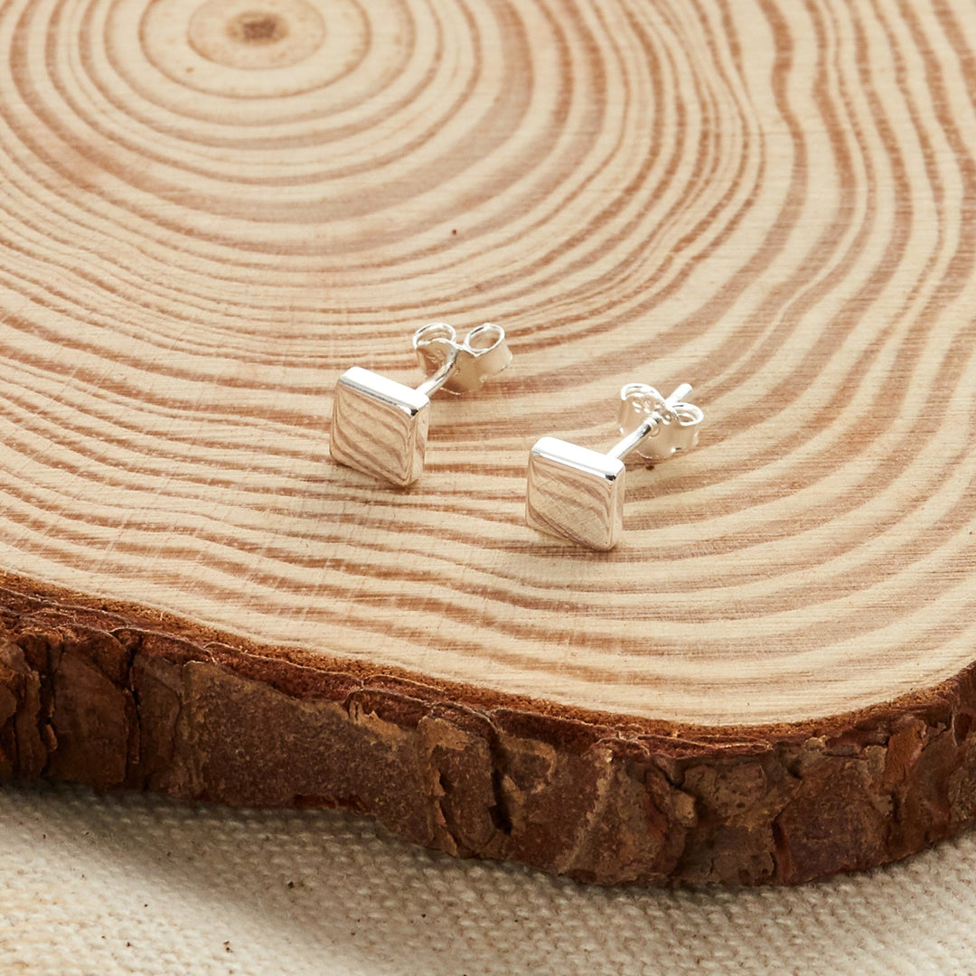 Sterling Silver Square Earrings - Philip Jones Jewellery