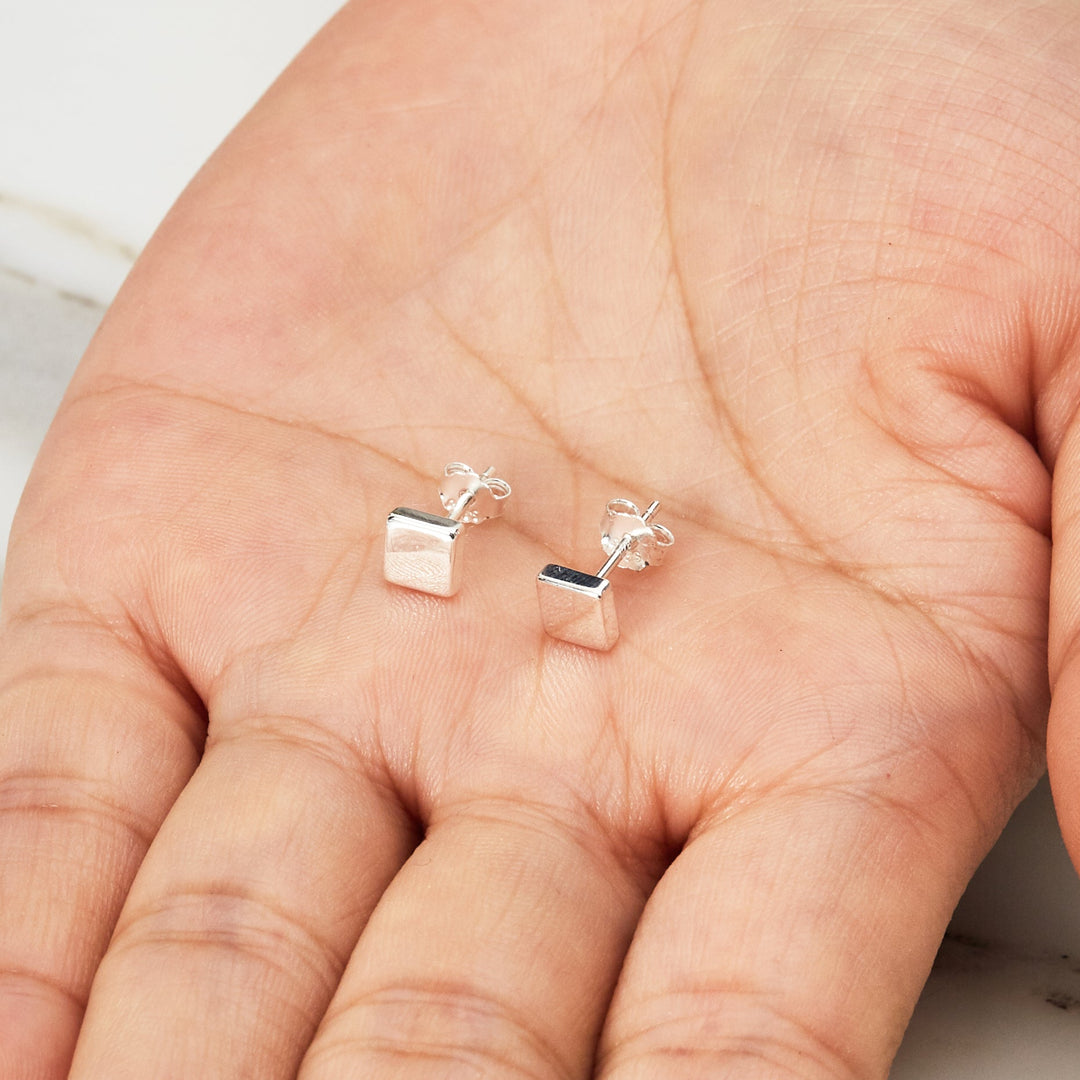 Sterling Silver Square Earrings - Philip Jones Jewellery