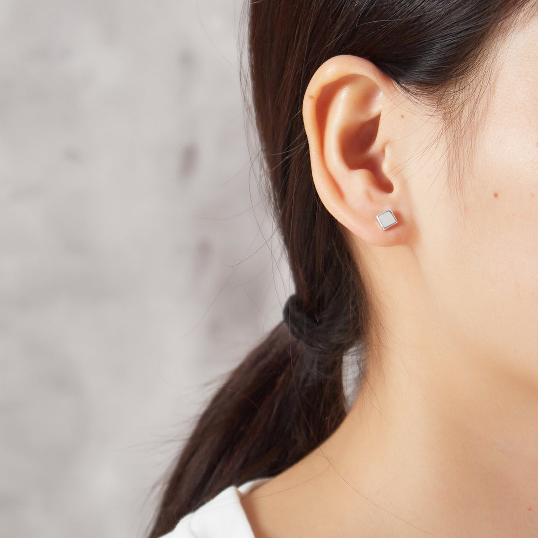 Sterling Silver Square Earrings - Philip Jones Jewellery