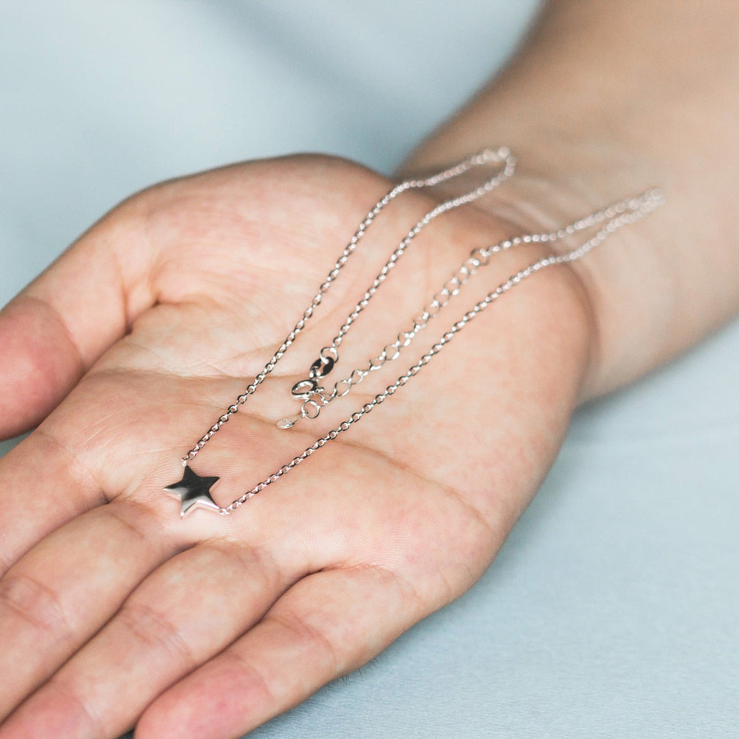 Sterling Silver Star Necklace - Philip Jones Jewellery