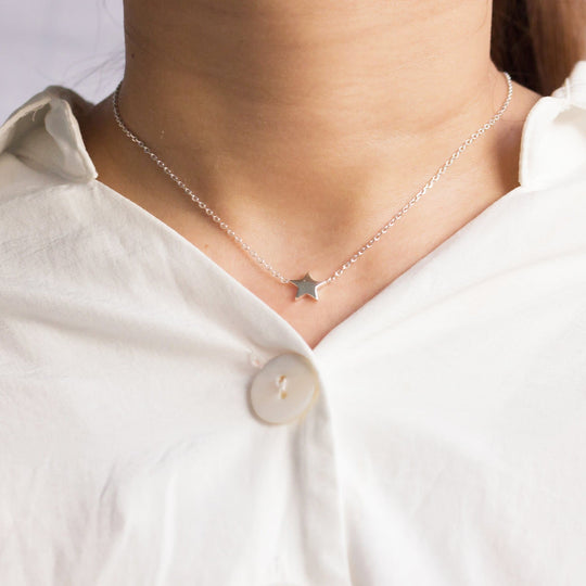 Sterling Silver Star Necklace - Philip Jones Jewellery