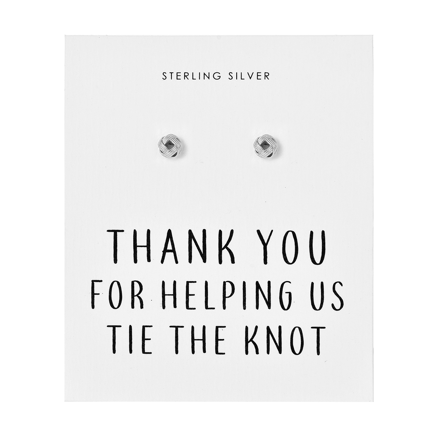 Sterling Silver Thank You for Helping us Tie The Knot Earrings by Philip Jones Jewellery