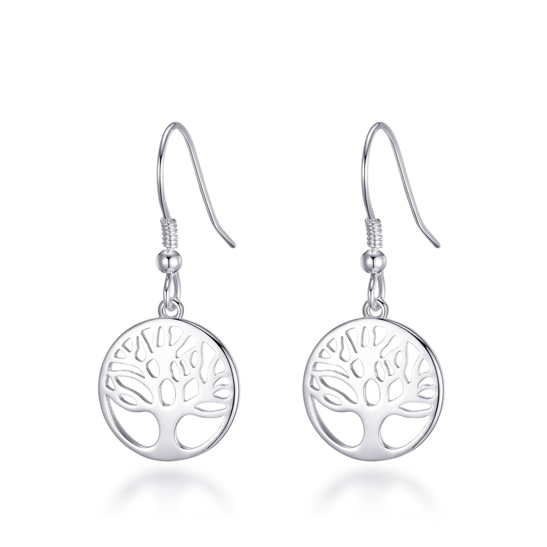 Sterling Silver Tree of Life Drop Earrings - Philip Jones Jewellery