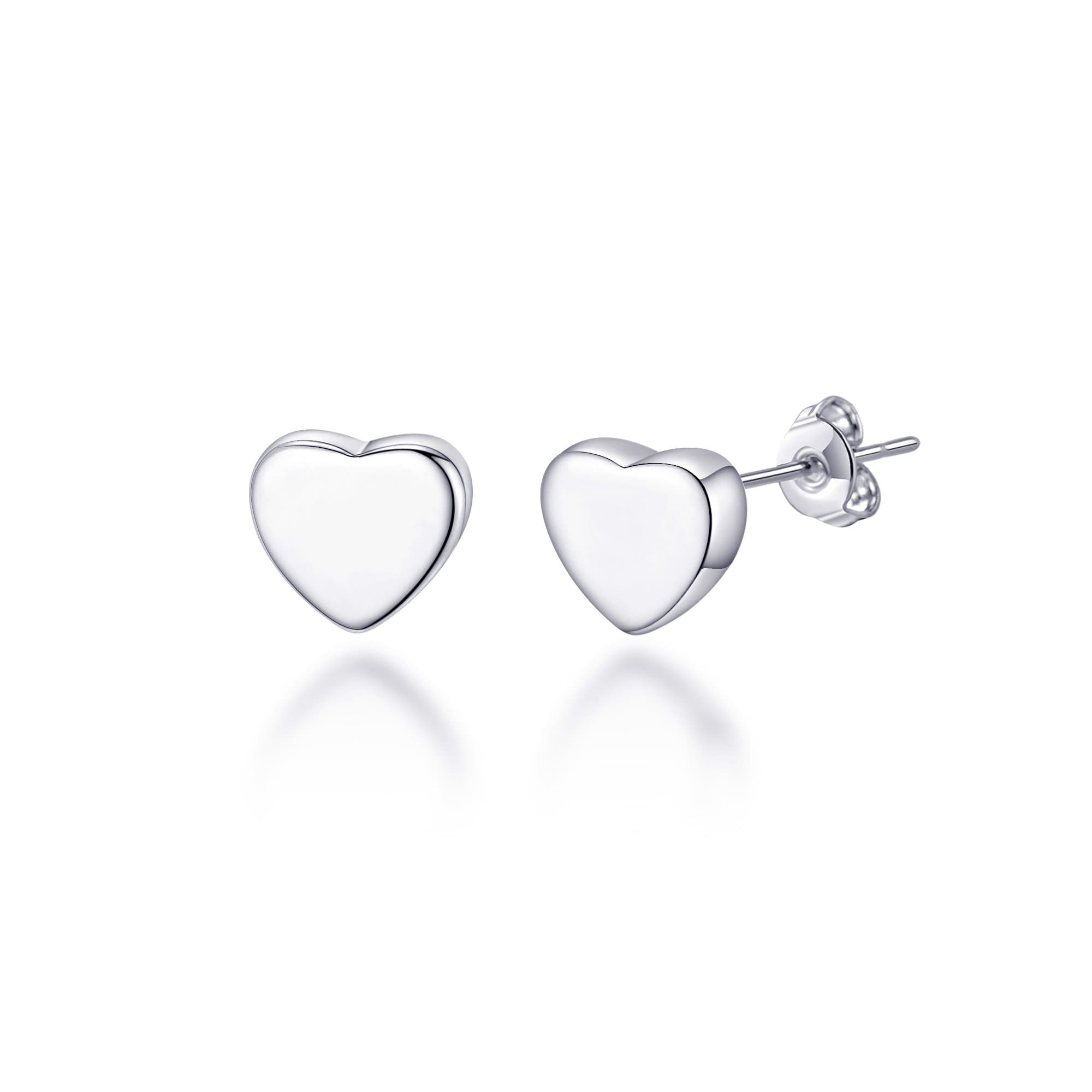 Sterling Silver Heart Earrings by Philip Jones Jewellery