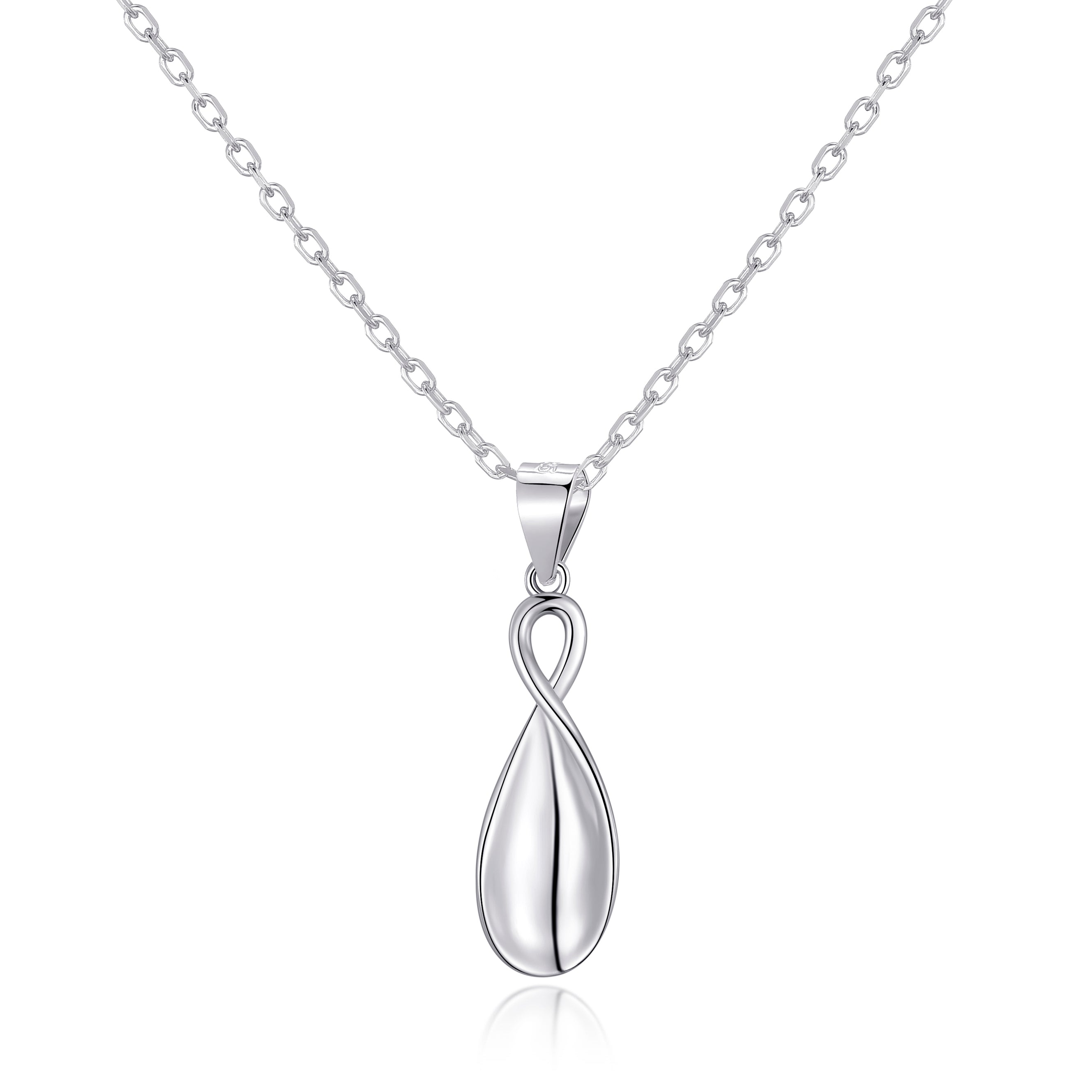 Sterling Silver Infinity Curve Necklace by Philip Jones Jewellery