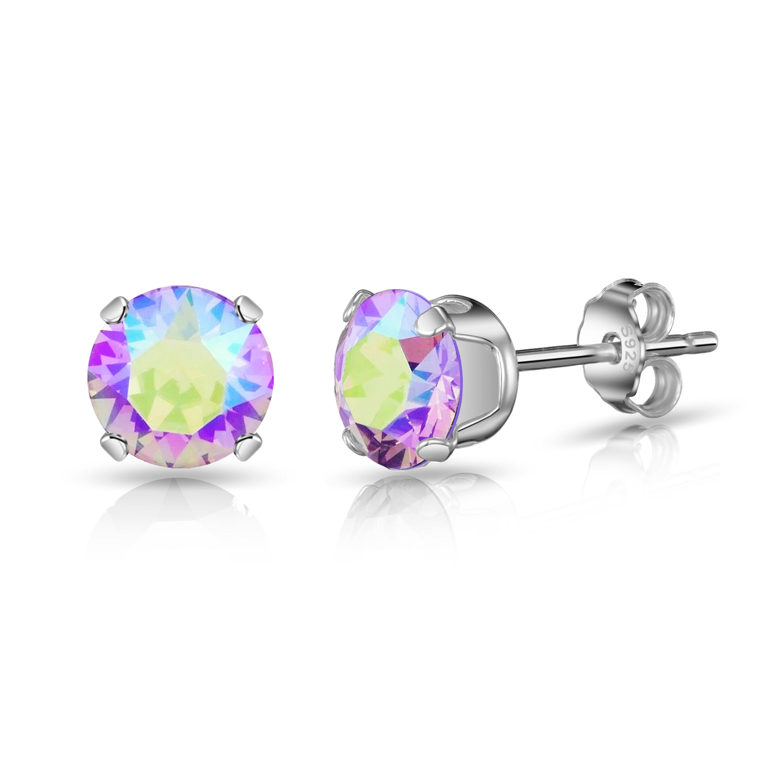 Sterling Silver Paradise Shine Earrings Created with Zircondia® Crystals by Philip Jones Jewellery