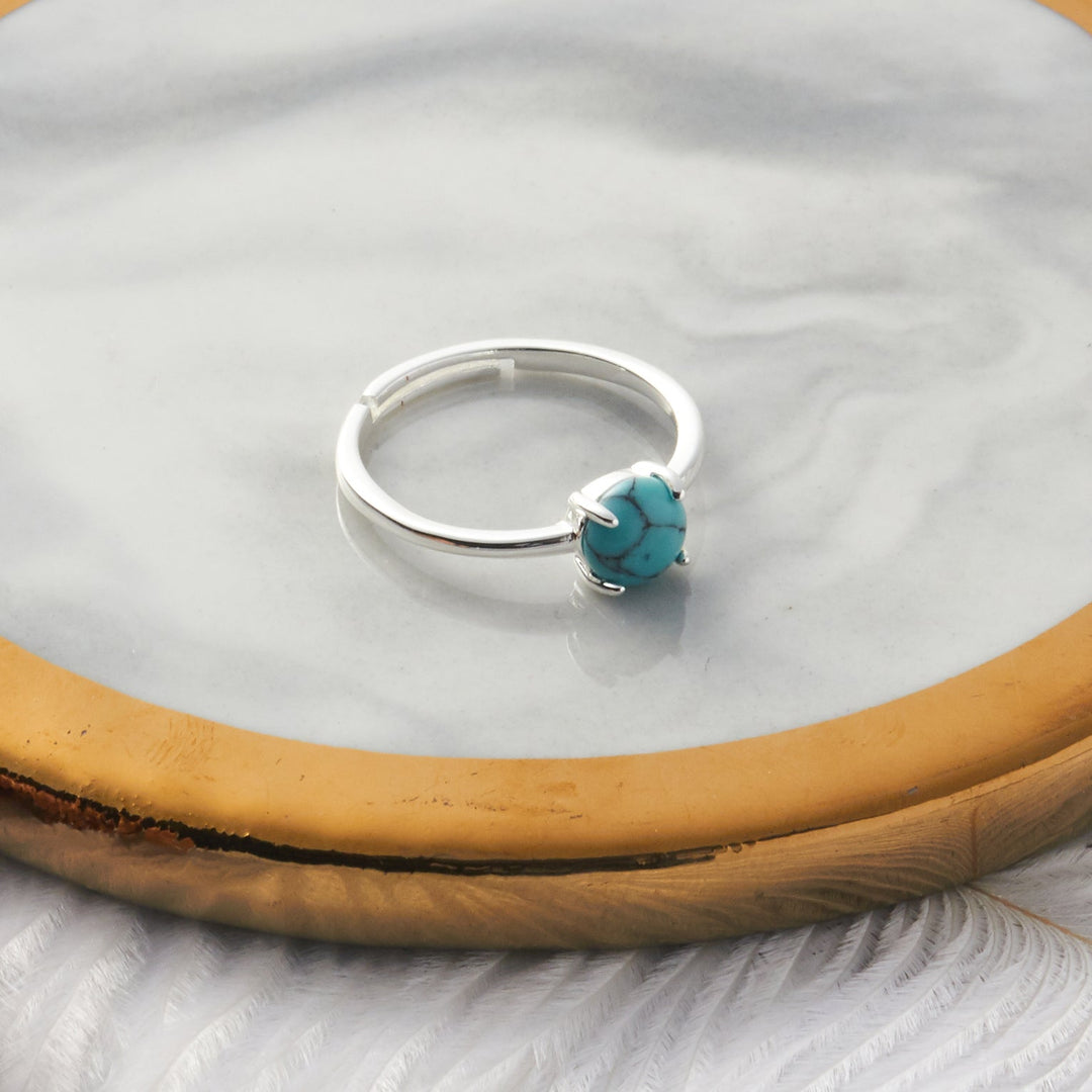 Synthetic Turquoise Adjustable Ring - Philip Jones Jewellery