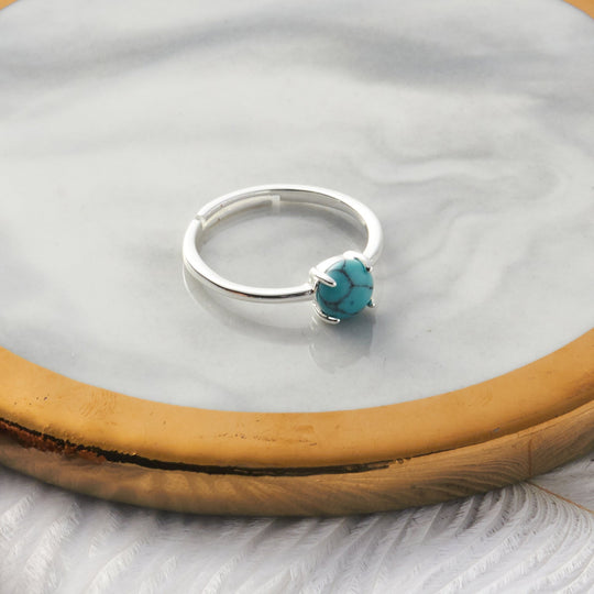 Synthetic Turquoise Adjustable Ring - Philip Jones Jewellery