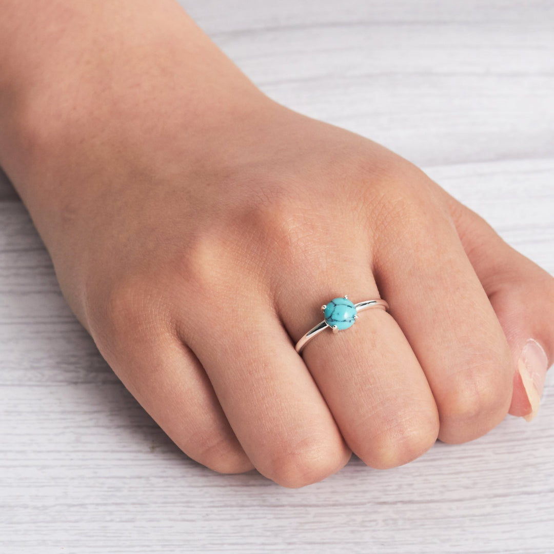 Synthetic Turquoise Adjustable Ring - Philip Jones Jewellery