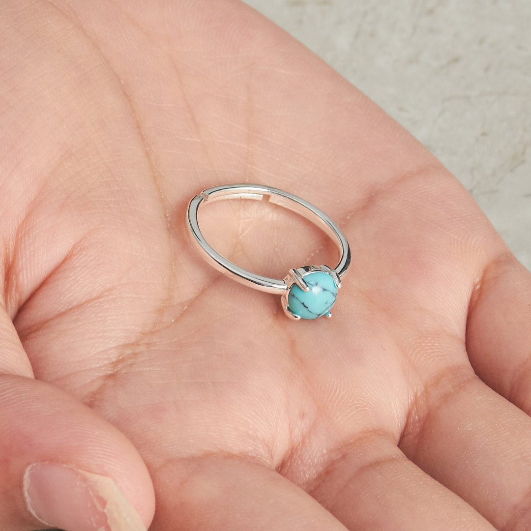 Synthetic Turquoise Adjustable Ring - Philip Jones Jewellery