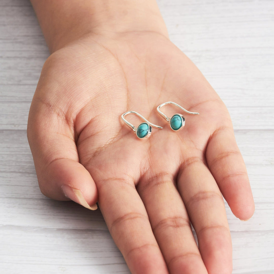 Synthetic Turquoise Drop Earrings - Philip Jones Jewellery