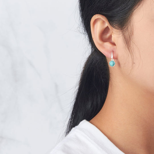 Synthetic Turquoise Drop Earrings - Philip Jones Jewellery