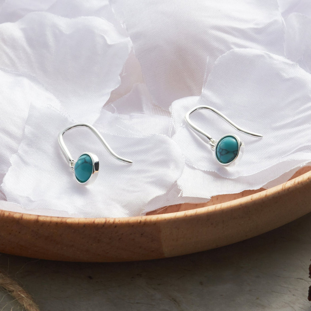 Synthetic Turquoise Drop Earrings - Philip Jones Jewellery