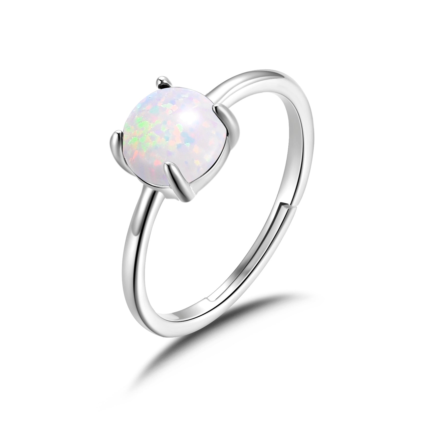 Synthetic White Opal Adjustable Ring with Quote Card - Philip Jones Jewellery