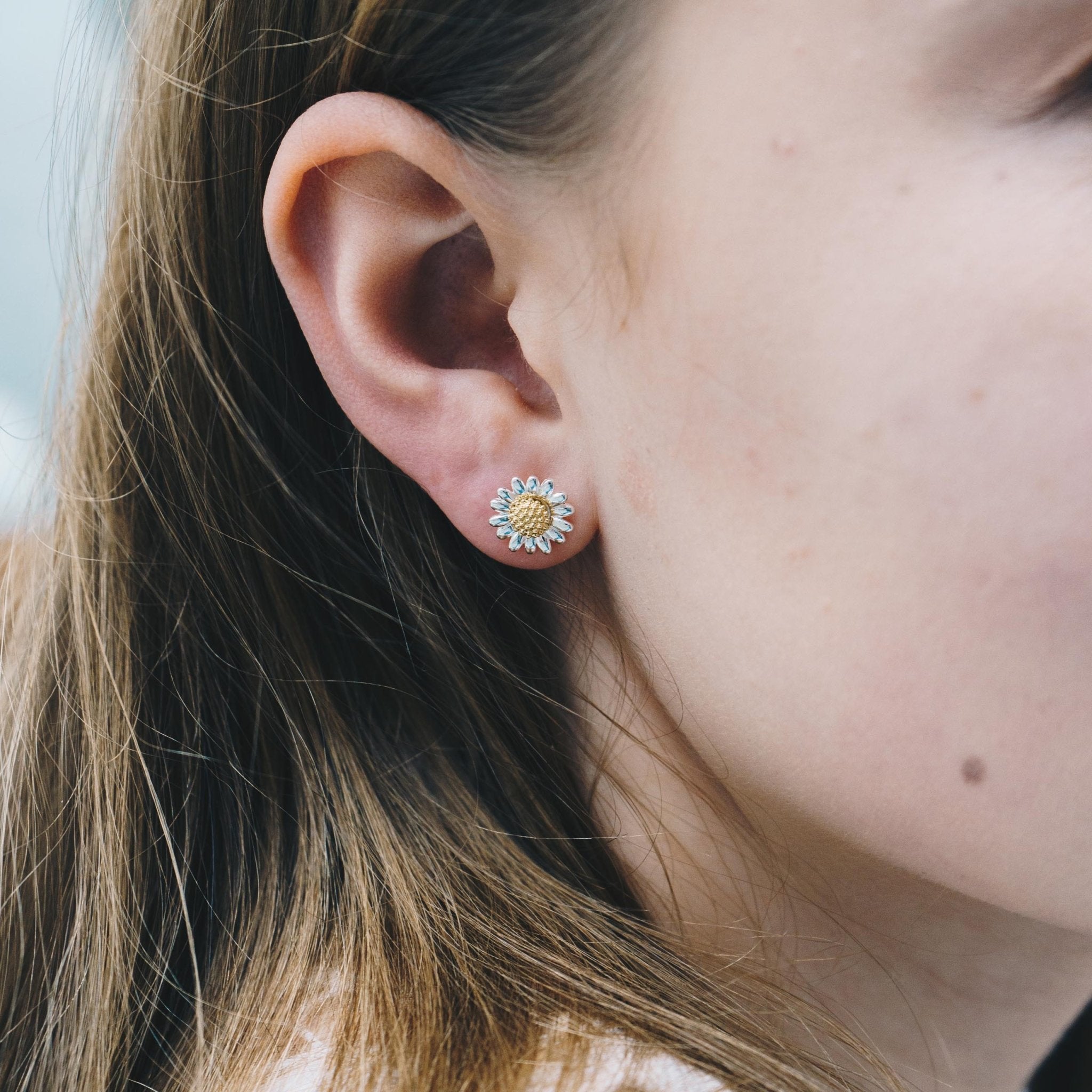 Thank You for Helping Me Grow Daisy Earrings - Philip Jones Jewellery