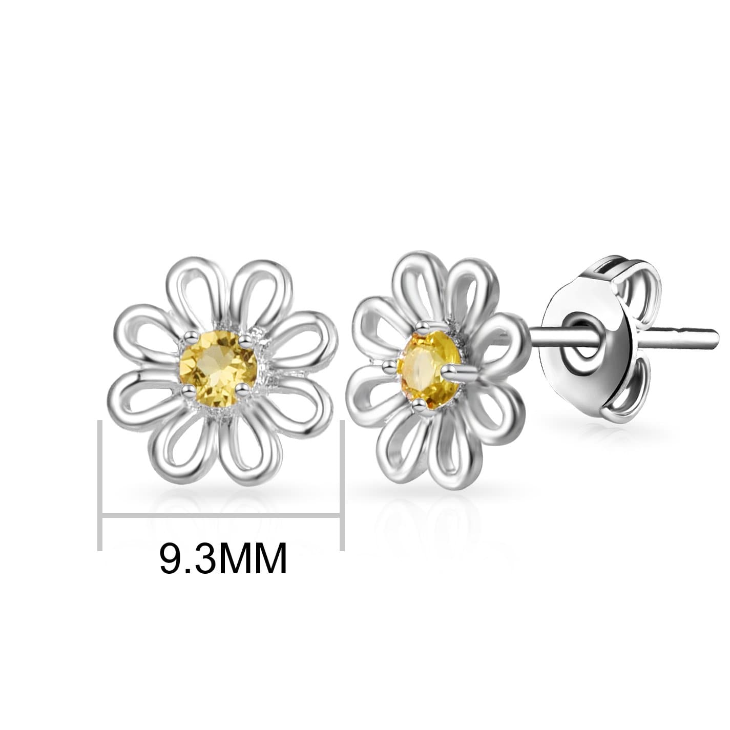 Thank You For Helping Me Grow Daisy Earrings Created with Zircondia® Crystals - Philip Jones Jewellery